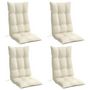 Voir la diapositive 3 : VIDAXL Coussins de chaise a dossier haut lot de 4 creme tissu oxford