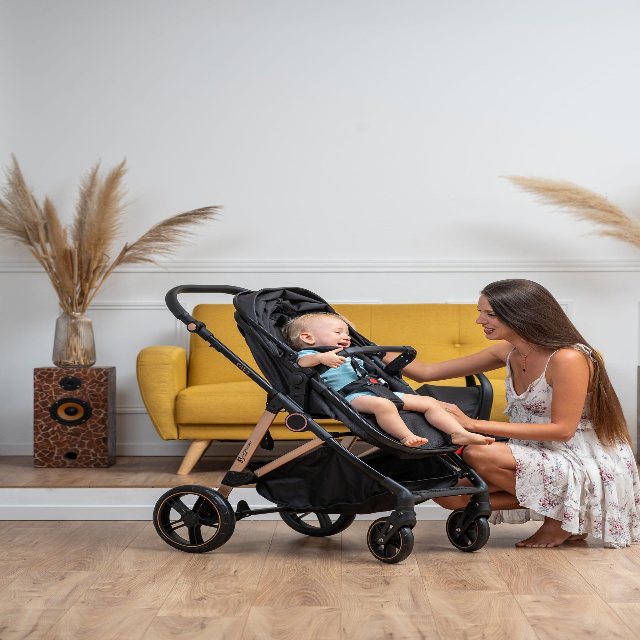 Voir la diapositive 6 : BEBELISSIMO Poussette combinée trio 3 en 1 - siège auto 0+ CAVO – nacelle – dès la naissance – jusqu'à 22kg - noir