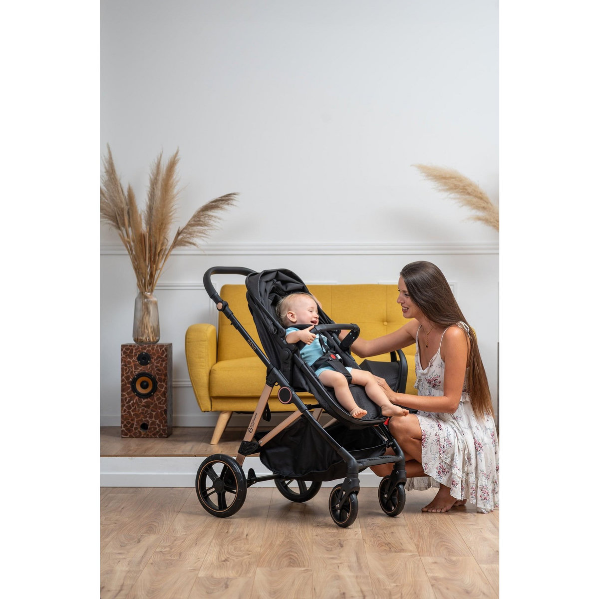 BEBELISSIMO BEBELISSIMO - Poussette combinée trio 3 en 1 - siège auto 0+ CAVO – nacelle – dès la naissance – jusqu'à 22kg - noir