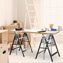 Voir la diapositive 2 : HOMCOM Lot de 2 tréteaux pliables télescopiques hauteur réglable 80-130 cm noir