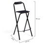 Voir la diapositive 6 : ID MARKET Lot de 4 tabourets de bar pliants DELSON noirs
