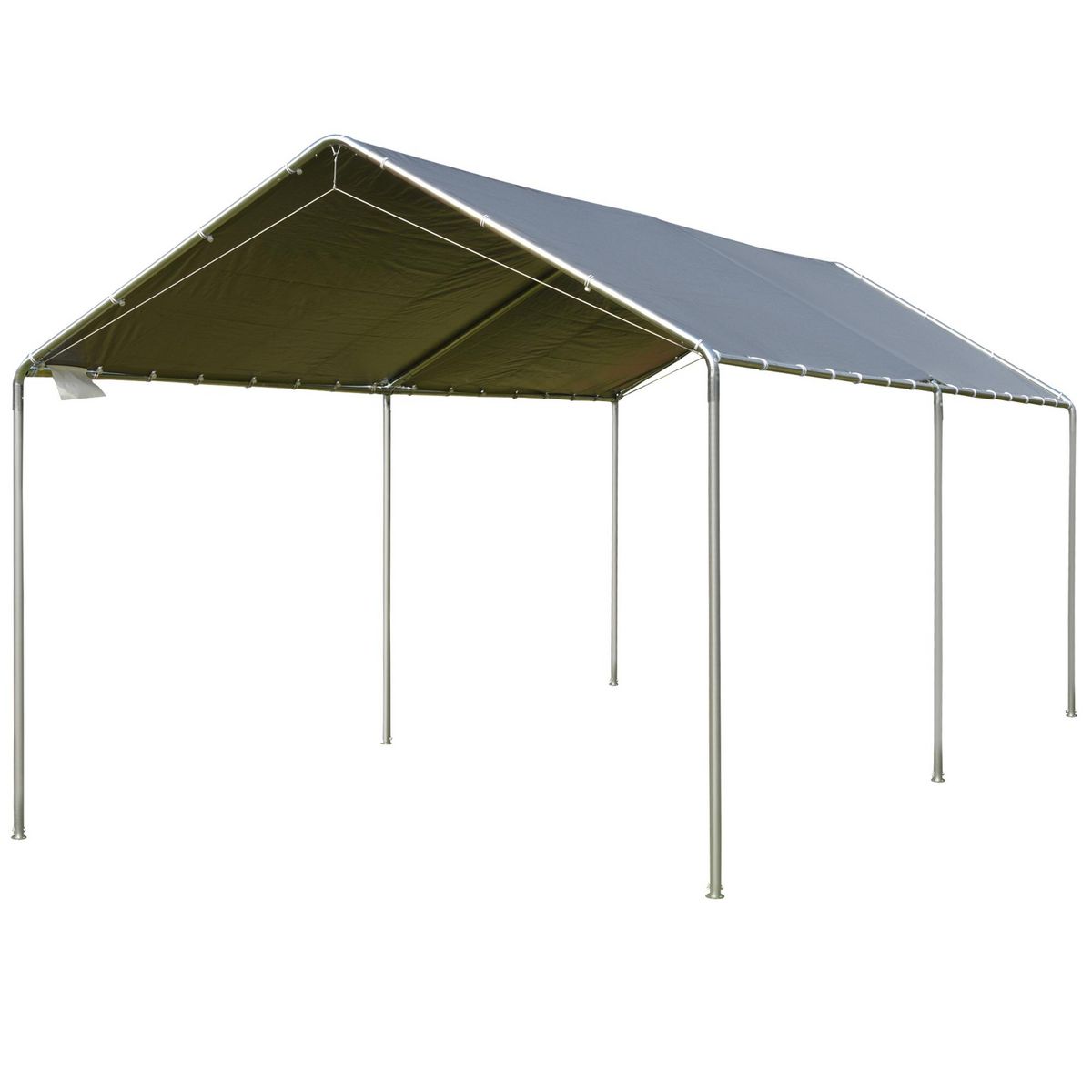 OUTSUNNY Carport auvent pour voiture 5,95L x 2,90l x 2,60H m acier galvanisé robuste PE haute densité