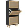 Voir la diapositive 2 : VIDAXL Armoire a chaussures Noir 52x25x115 cm Bois d'ingenierie/rotin