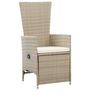 Voir la diapositive 2 : VIDAXL Chaises inclinables lot de 2 et coussins Resine tressee Beige
