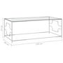 Voir la diapositive 5 : VIDAXL Table basse Argente 120x60x45 cm Acier inoxydable et verre