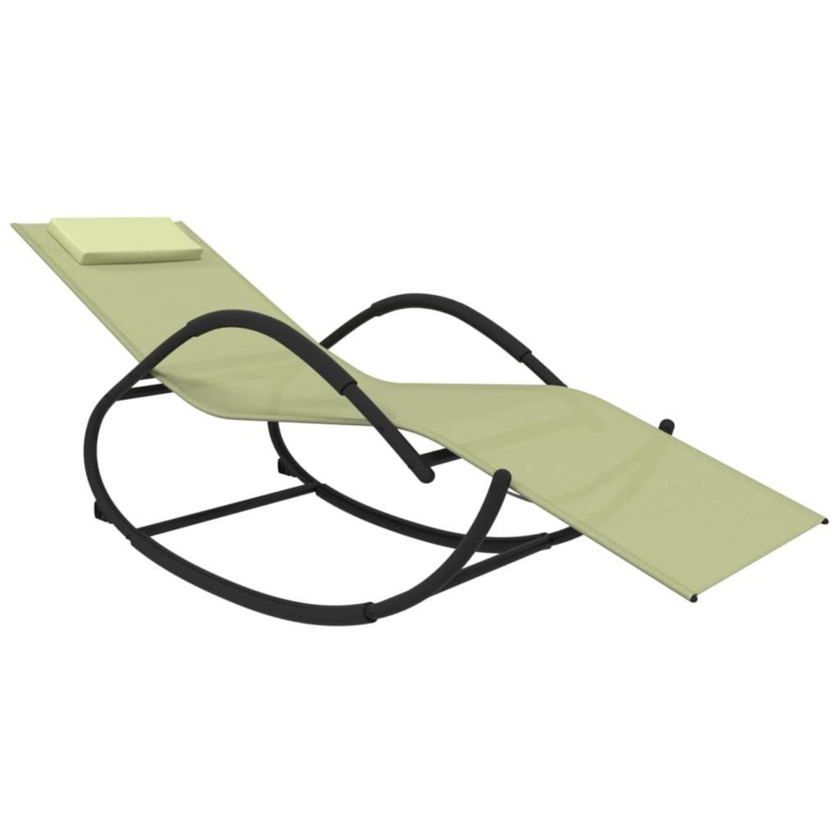 VIDAXL Chaises longues a bascule lot de 2 creme acier et textilene