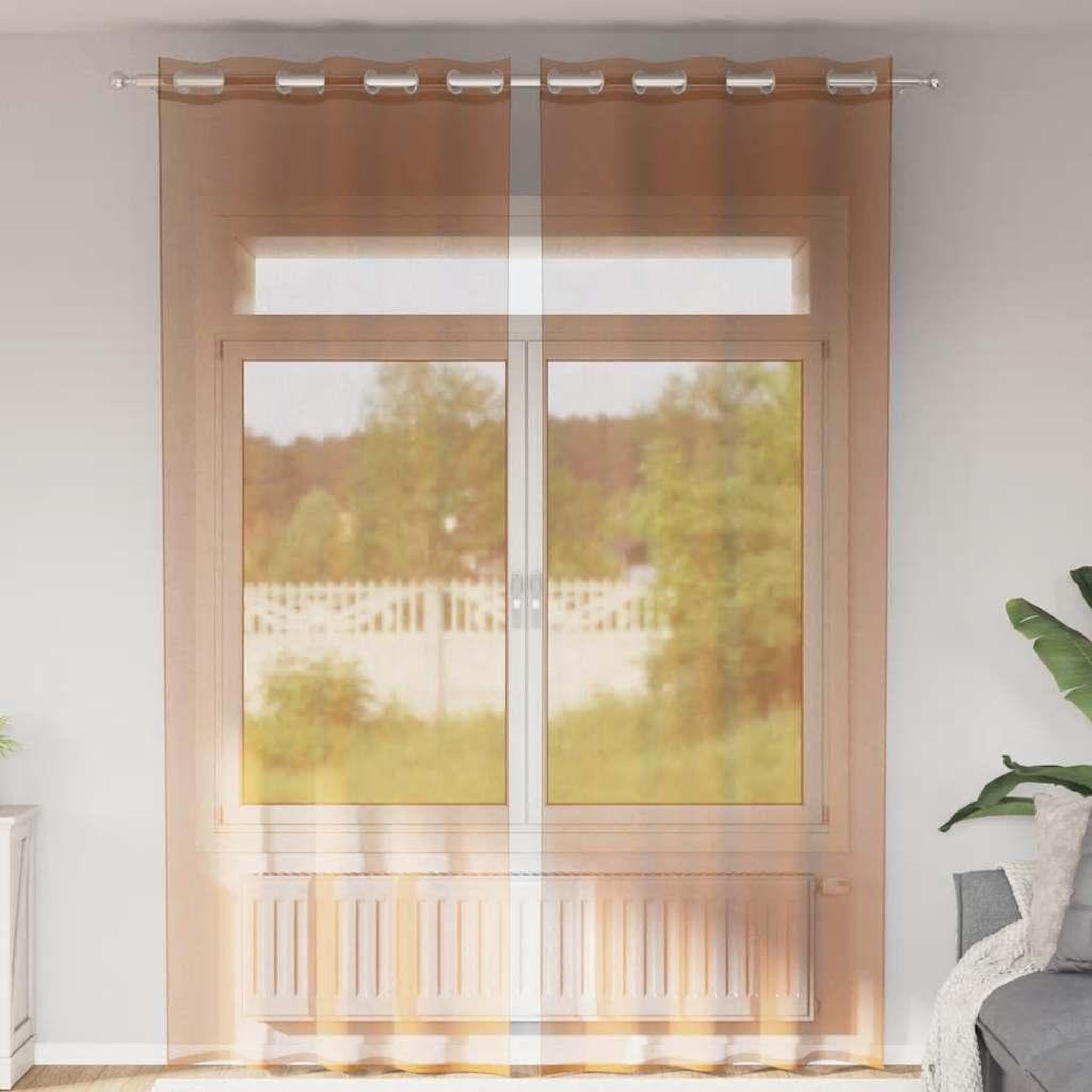 VIDAXL Rideaux en voile avec œillets 2 pcs terre cuite
