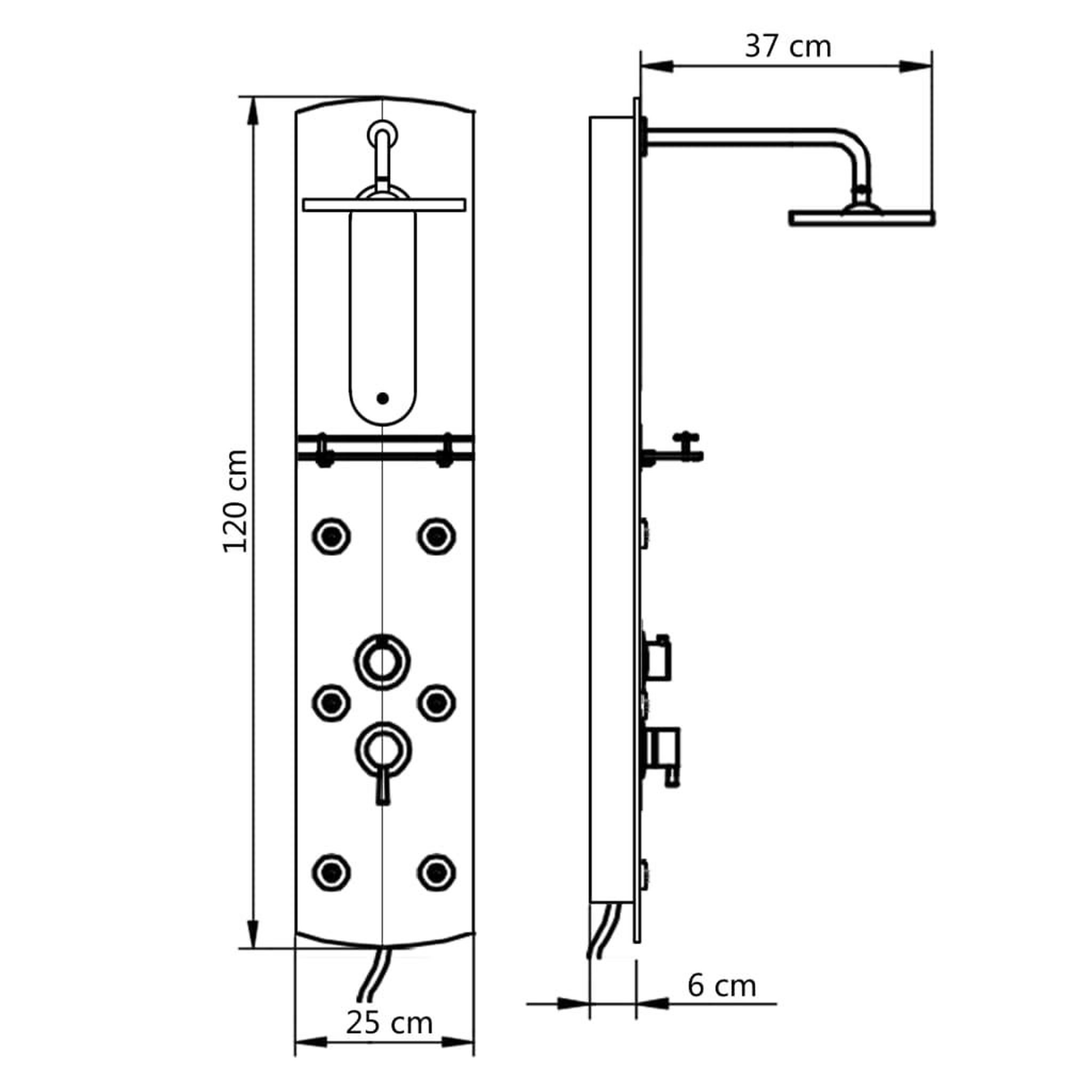 Voir la diapositive 6 : VIDAXL Panneau de douche 25 x 43 x 120 cm Argente