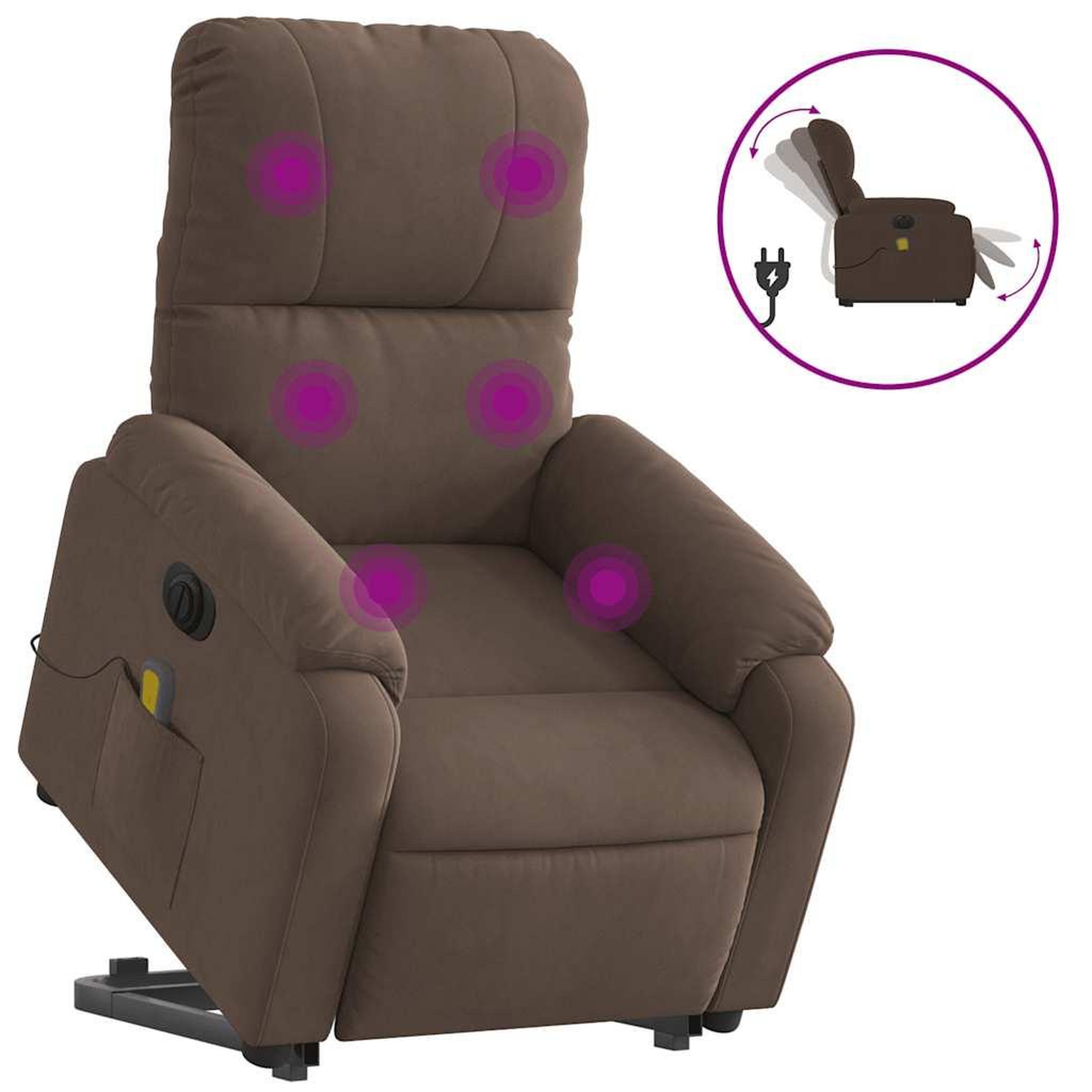 Voir la diapositive 2 : VIDAXL Fauteuil inclinable de massage electrique marron