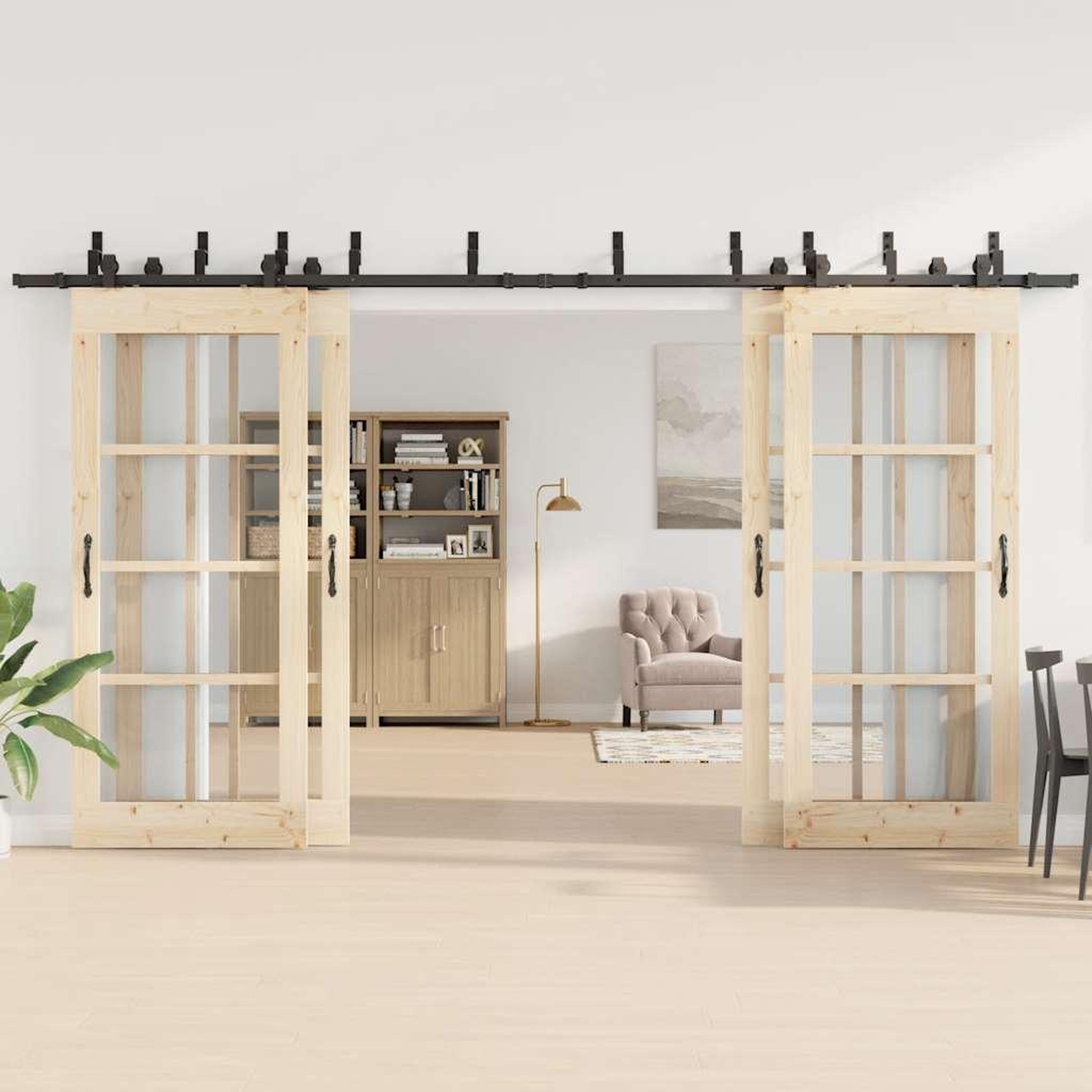 Voir la diapositive 3 : VIDAXL Kit de quincaillerie de porte coulissante 400 cm acier noir