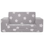 Voir la diapositive 3 : VIDAXL Canape-lit enfant 2 places gris clair etoiles peluche douce