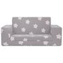 Voir la diapositive 3 : VIDAXL Canape-lit enfant 2 places gris clair etoiles peluche douce