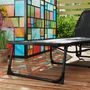 Voir la diapositive 6 : OUTSUNNY Bain de soleil transat pliable inclinable avec poignée, pochette rangement et matelas grand confort noir