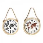 AAAAA Horloge Murale DKD Home Decor Noir Marron Corde Bois MDF Mappemonde (2 pcs) (50 x 4 x 50 cm)