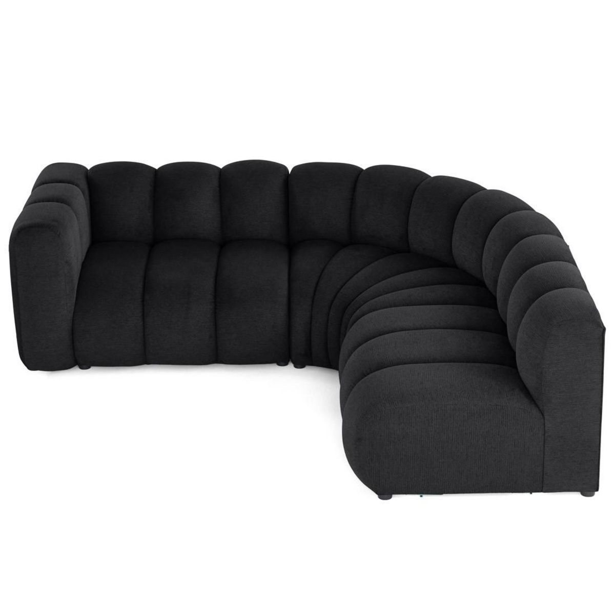 LISA DESIGN Debbie - canapé modulable d'angle droit 4 places avec accoudoir en tissu texturé