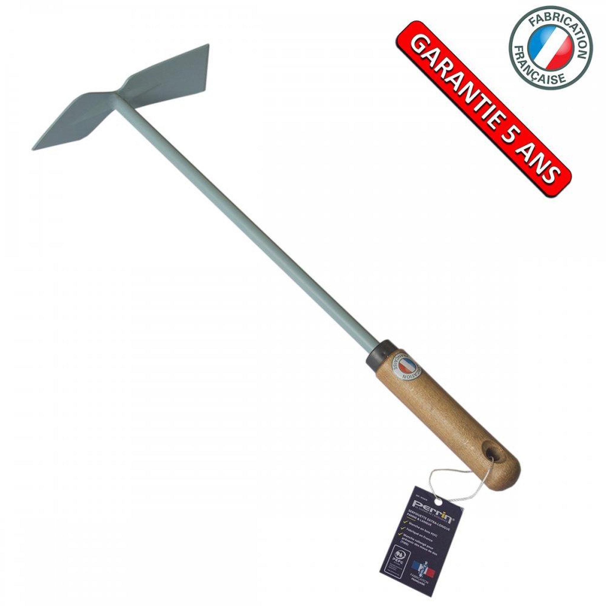 OUTILS PERRIN Serfouette à oignons panne et langue - manche extra-long bois pefc