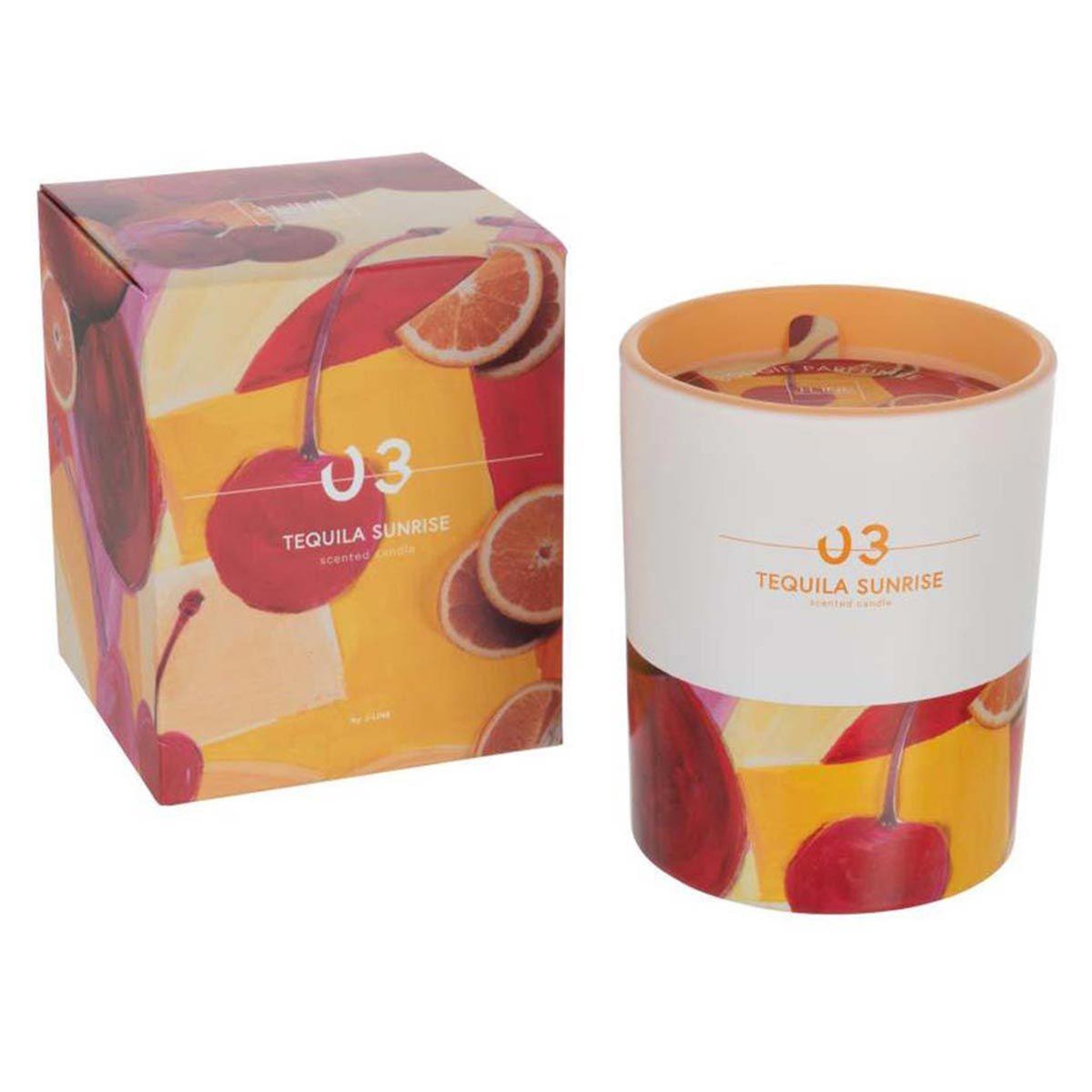 J-LINE Bougie parfumée  cocktail  13cm tequila sunrise