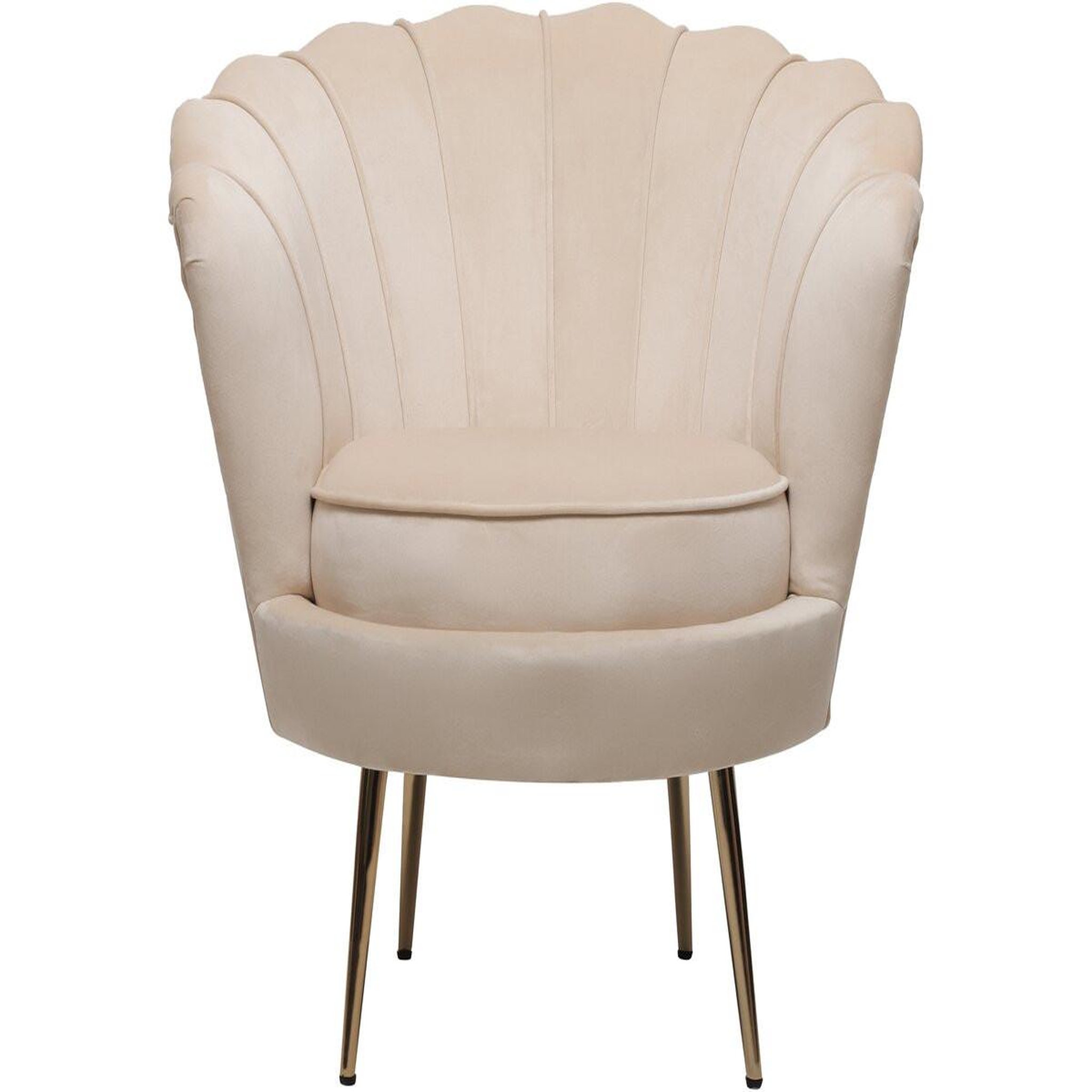 Habitat et Jardin Fauteuil en velours  Floria  - 70 x 73 x 76 cm - Beige