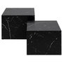 Voir la diapositive 4 : LISA DESIGN Pueblo - lot de 2 tables basses - effet marbre noir - 58 et 50 cm