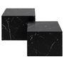 Voir la diapositive 4 : LISA DESIGN Pueblo - lot de 2 tables basses - effet marbre noir - 58 et 50 cm