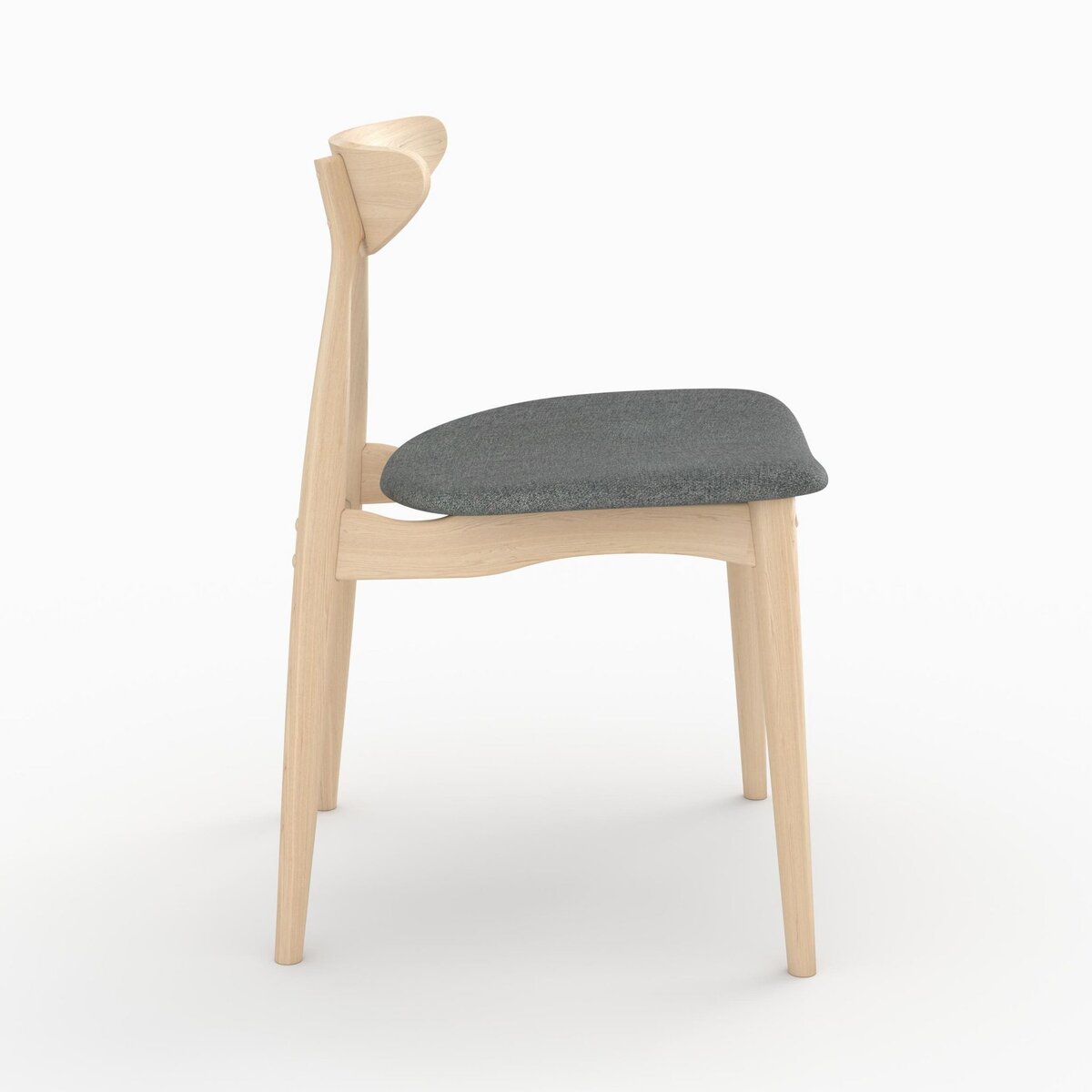 Rendez vous déco Lot de 2 chaises en tissu gris et bois d'hévéa - Josette