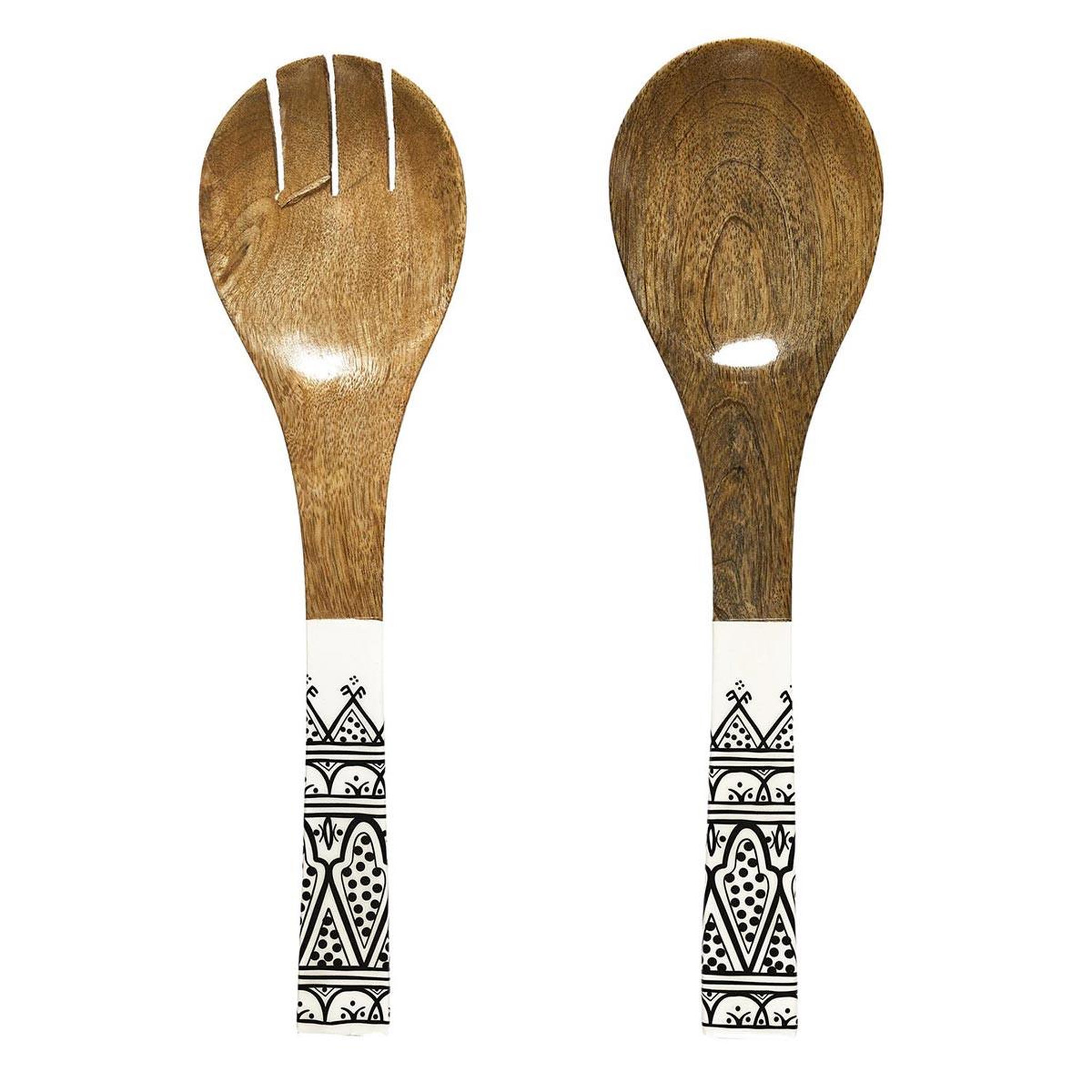 The Home Deco Factory Couverts à Salade en Bois  Dune  30cm Noir