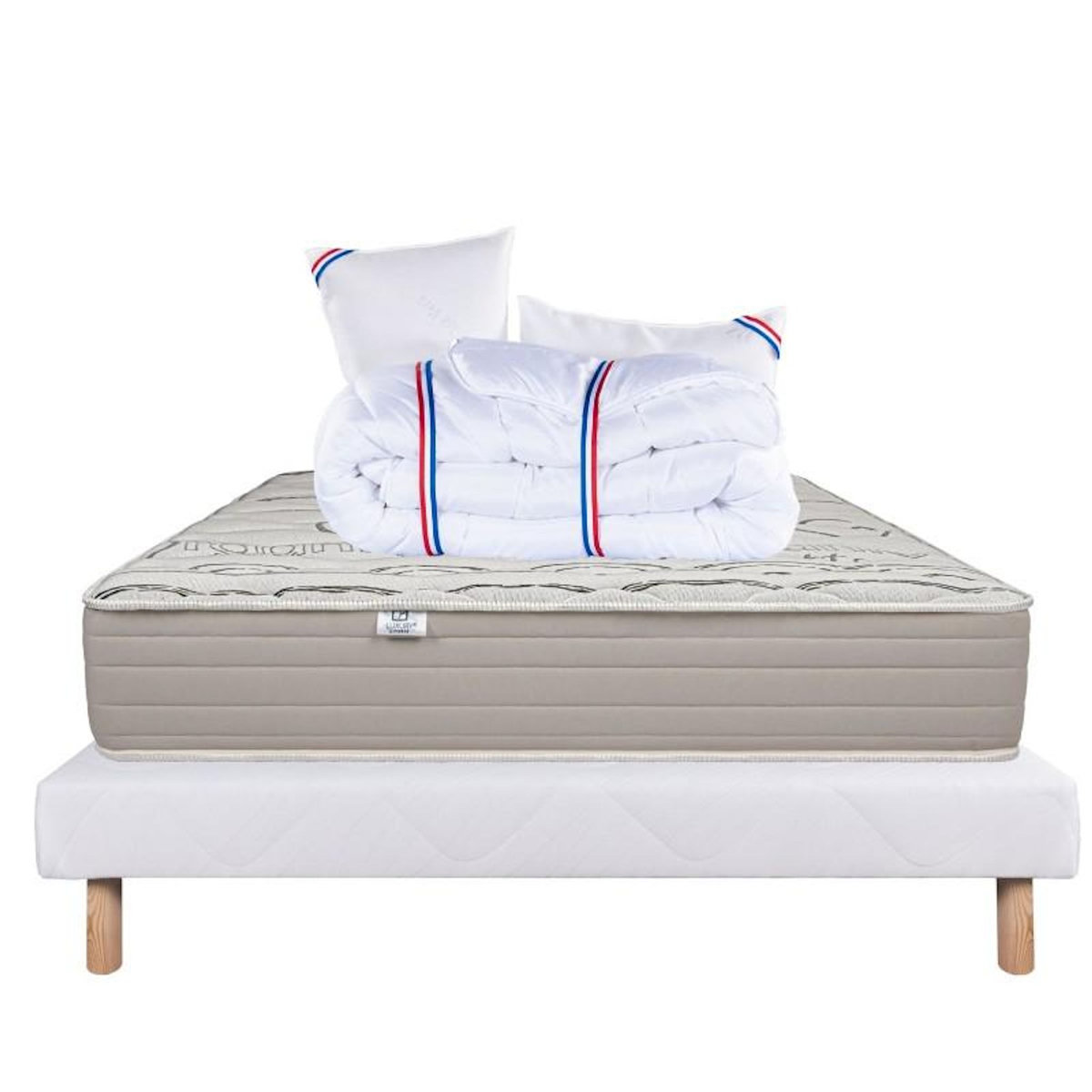 LUXURY LITERIE Ensemble literie mousse, Organic Cotton Ferme, Blanc