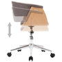 Voir la diapositive 5 : VIDAXL Chaise pivotante de bureau Taupe Bois courbe et tissu