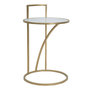 Voir la diapositive 1 : Paris Prix Table d'Appoint Effet Marbre  Sophie  61cm Blanc & Or