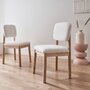 Voir la diapositive 2 : SWEEEK Lot de 2 chaises scandinaves piètement en bois d'hévéa revêtement bouclette