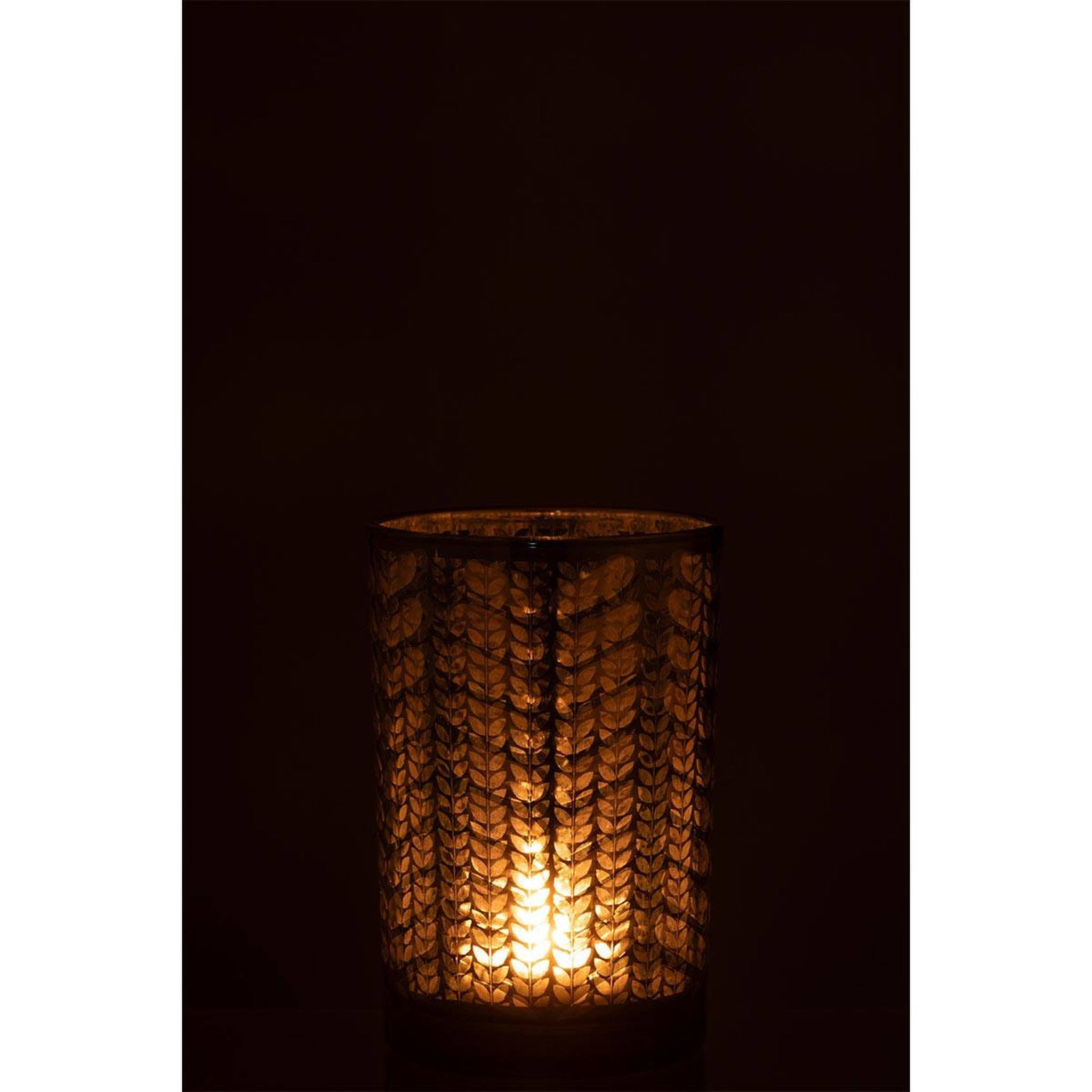 Voir la diapositive 3 : J-LINE Photophore Design en Verre  Chevrons  18cm Vert