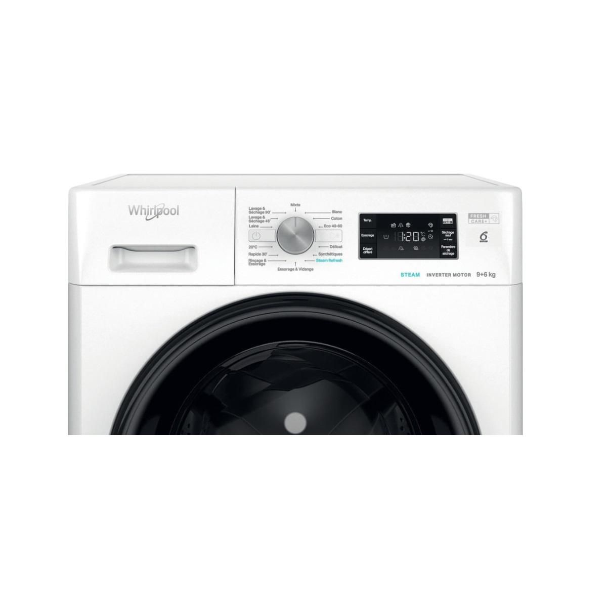 Whirlpool Lave-linge séchant 9/5kg 1400 tours/min - FFWDB964489BVFR