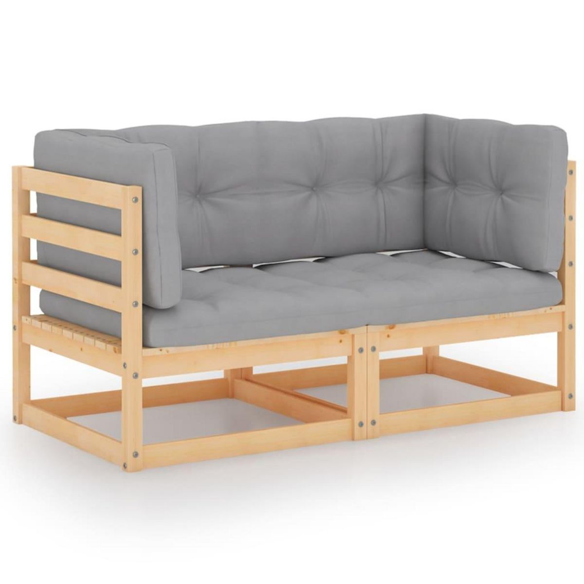 VIDAXL Salon de jardin 3 pcs avec coussins Bois de pin massif