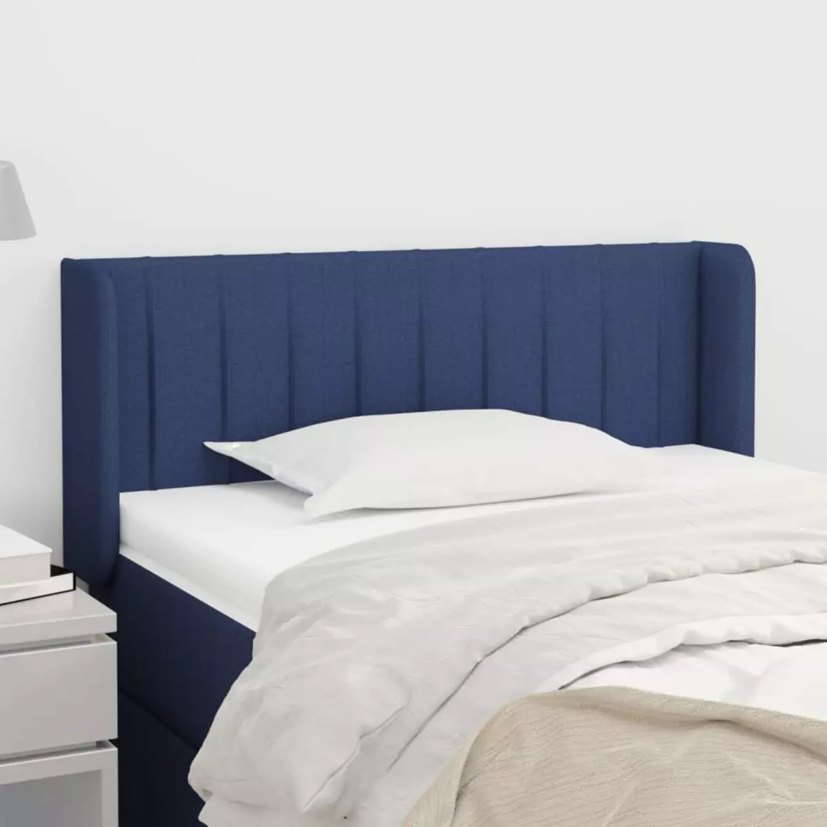 VIDAXL Tete de lit avec oreilles Bleu 83x16x78/88 cm Tissu