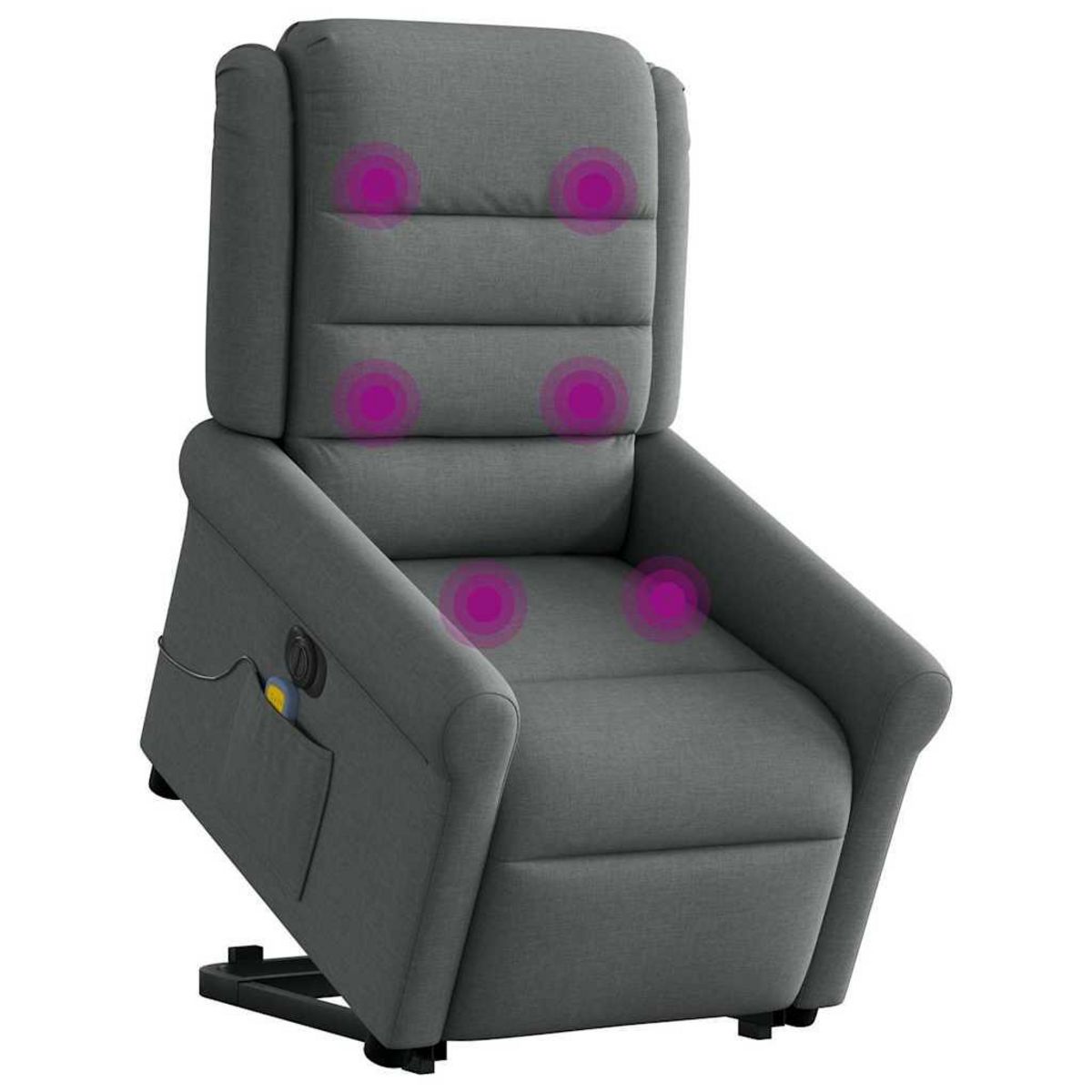 VIDAXL Fauteuil inclinable de massage electrique Gris fonce Tissu