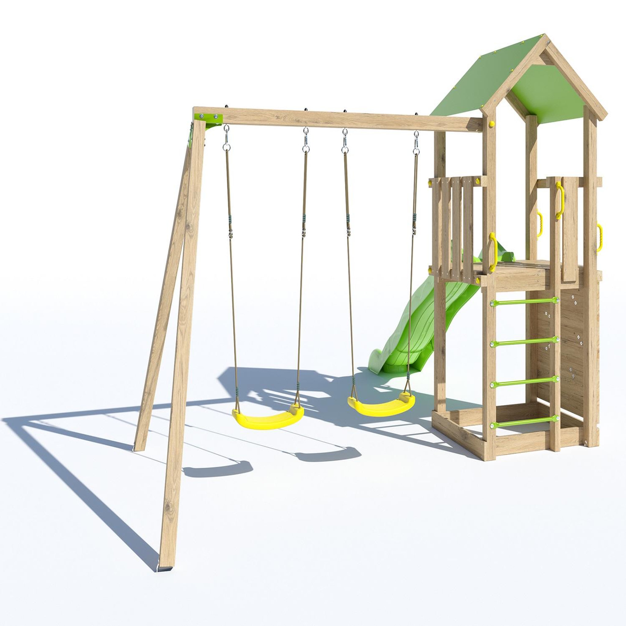 Voir la diapositive 3 : trigano Aire de jeux avec toboggan - Bois - H2,20m - SMART XPERIENCE