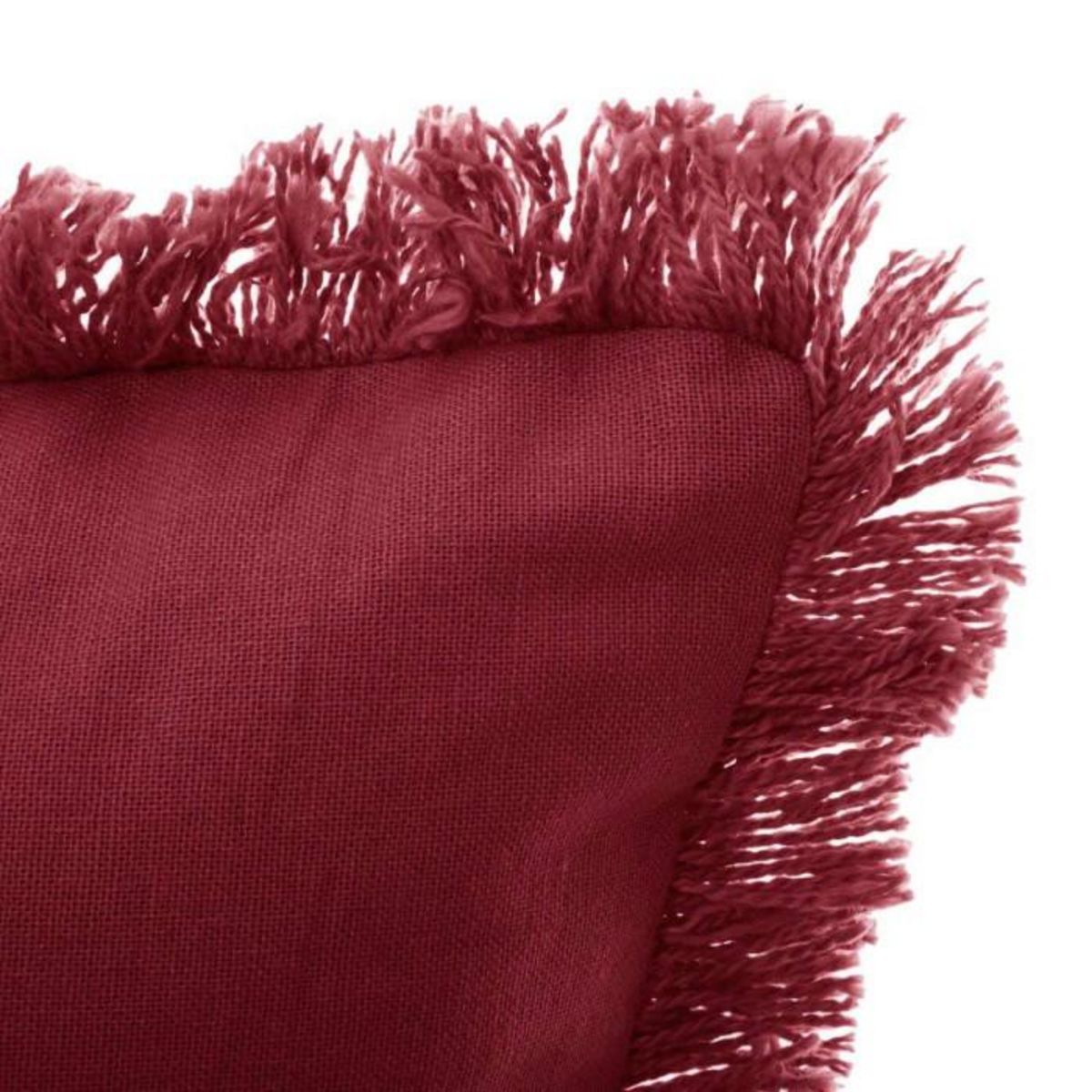 ATMOSPHERA Coussin Déhoussable Franges  Fringe  30x50cm Rouge