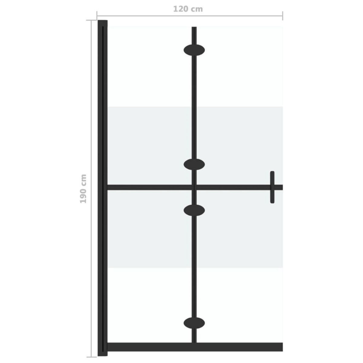 VIDAXL Paroi de douche pliable Verre ESG demi-depoli 120x190 cm