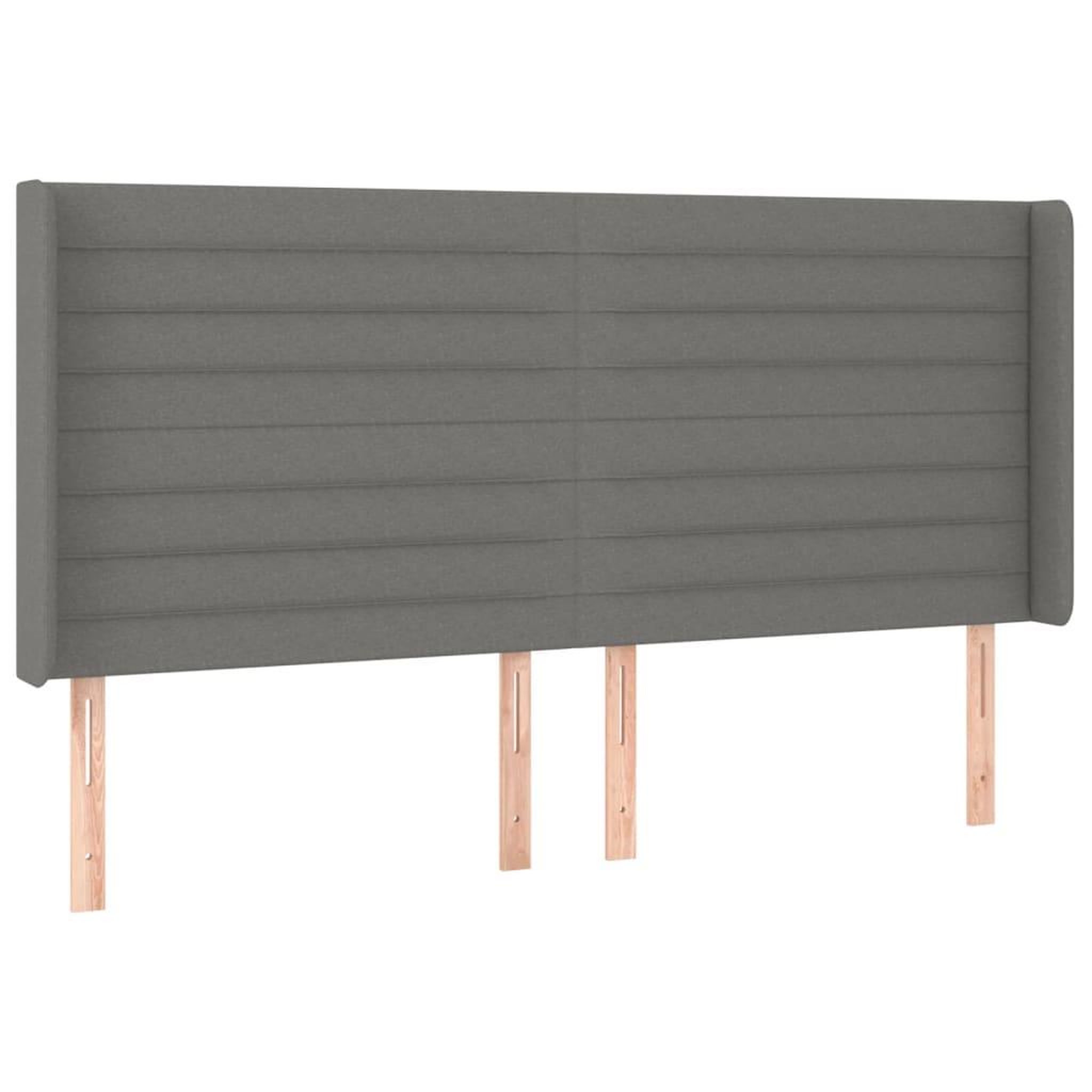 Voir la diapositive 2 : VIDAXL Tete de lit avec oreilles Gris fonce 203x16x118/128 cm Tissu