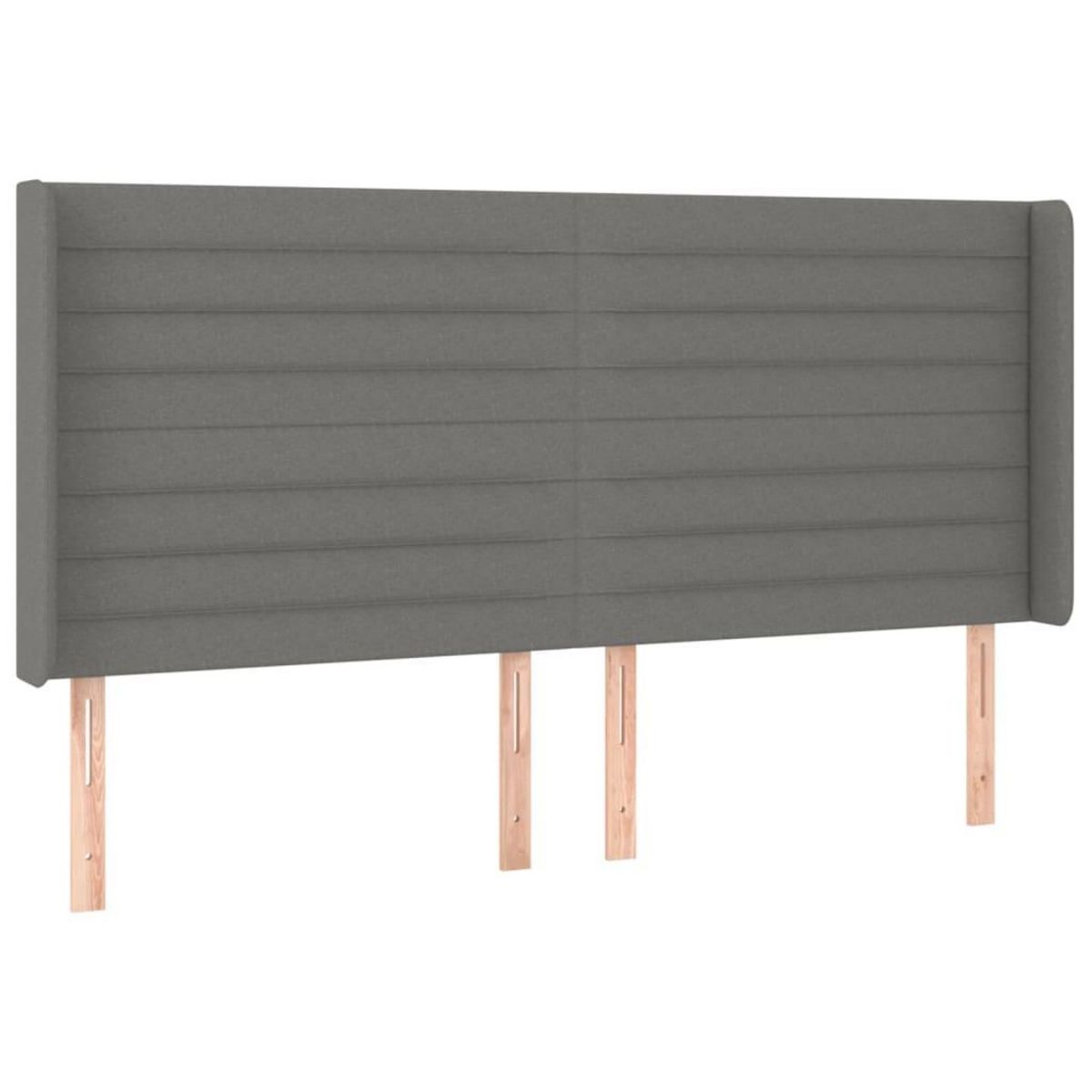 VIDAXL Tete de lit avec oreilles Gris fonce 203x16x118/128 cm Tissu