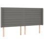 Voir la diapositive 2 : VIDAXL Tete de lit avec oreilles Gris fonce 203x16x118/128 cm Tissu