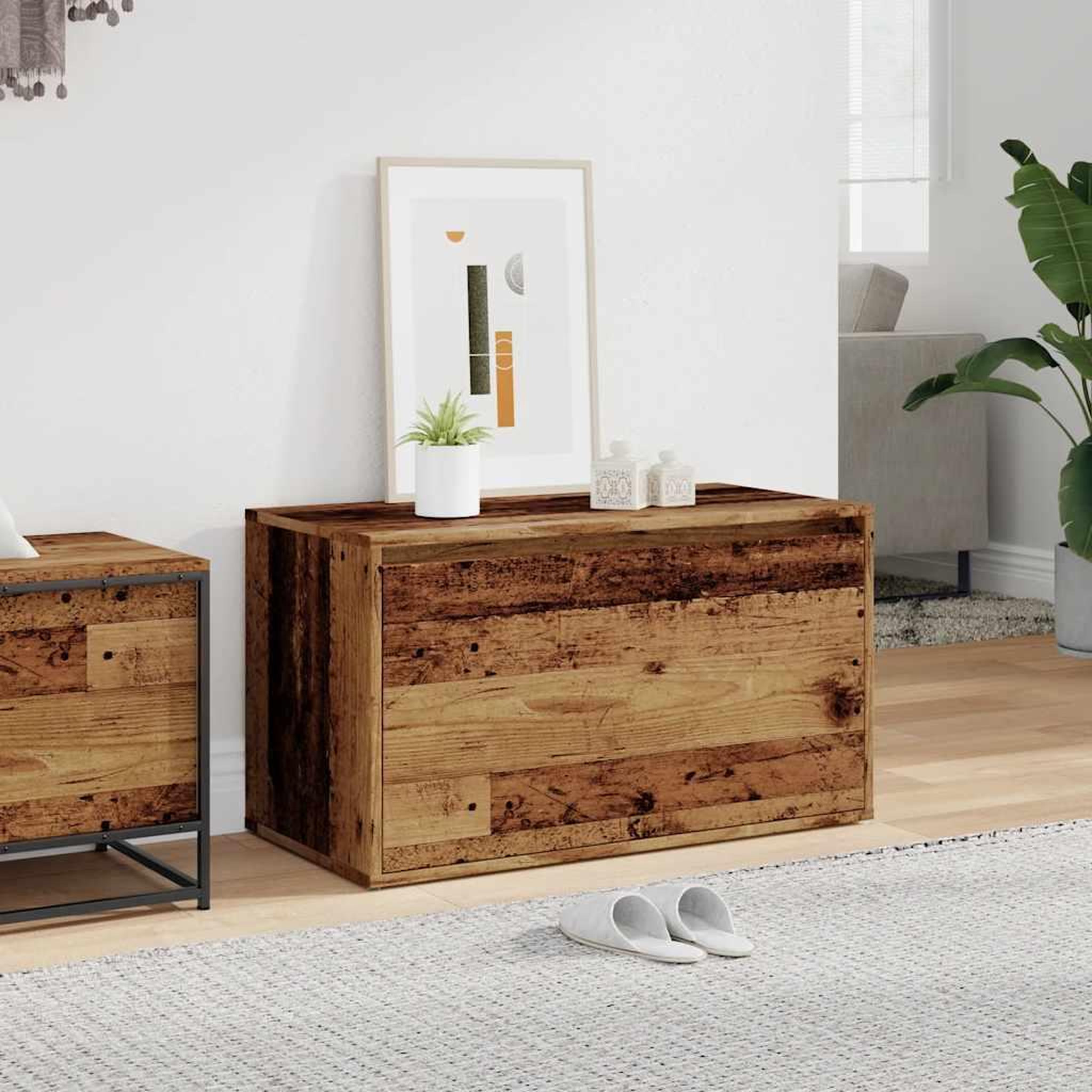 Voir la diapositive 3 : VIDAXL Banc d'entree 80x40x45 cm vieux bois bois d'ingenierie