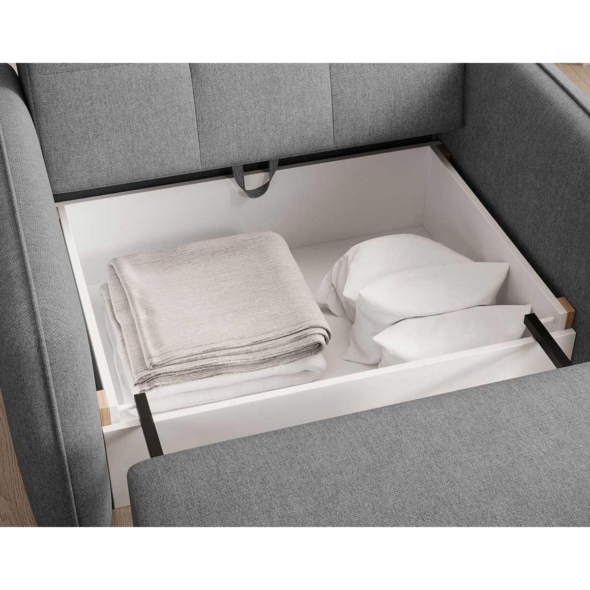 BEST MOBILIER Michelle - fauteuil convertible avec coffre en velours