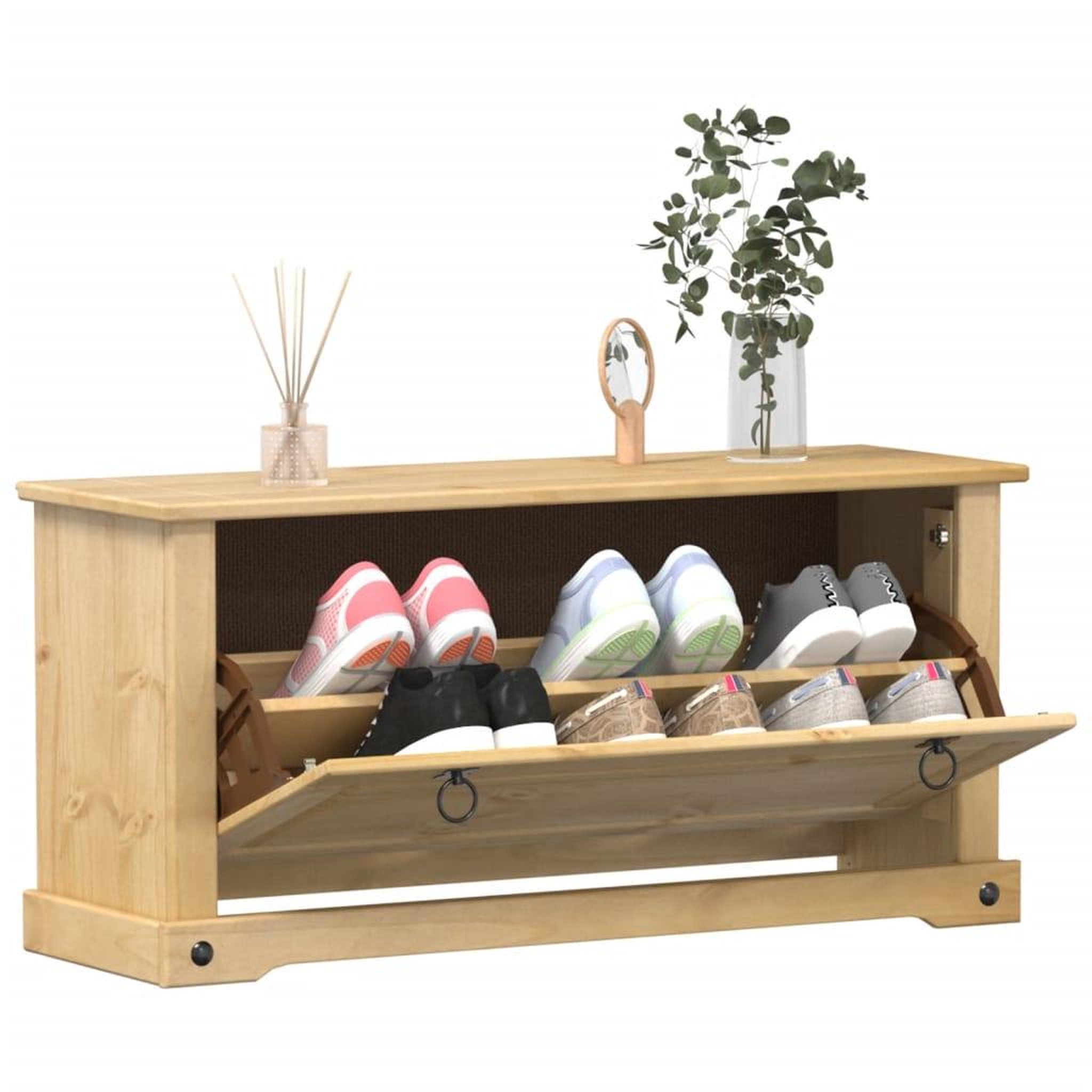 VIDAXL Armoire a chaussures  99x32x47 cm bois de pin massif