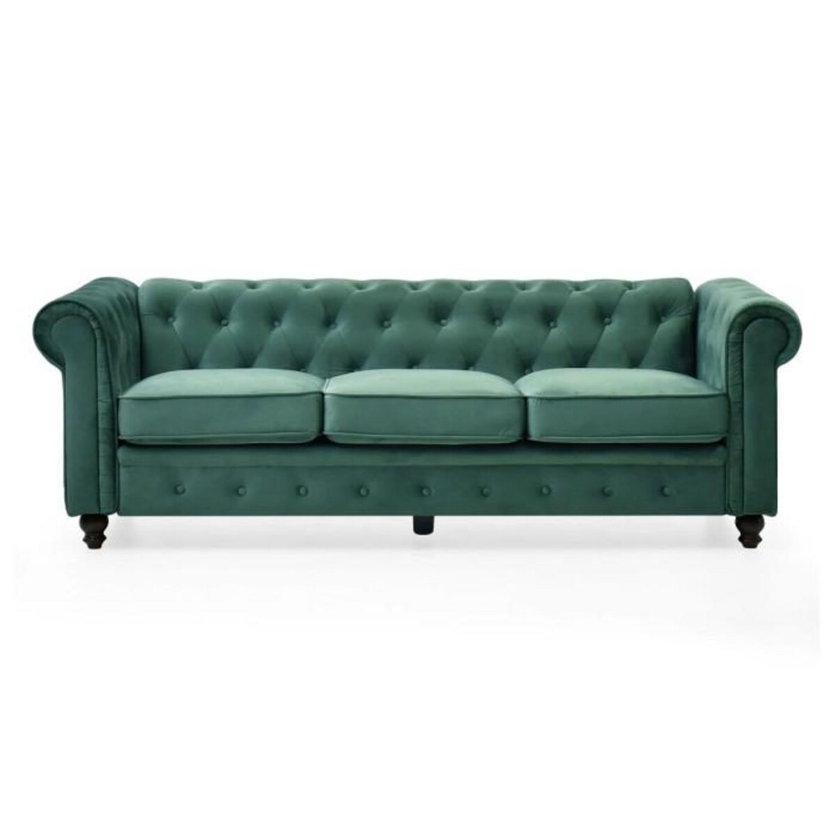 Paris Prix Canapé 3 Places Velours  Chesterfield  209cm Vert