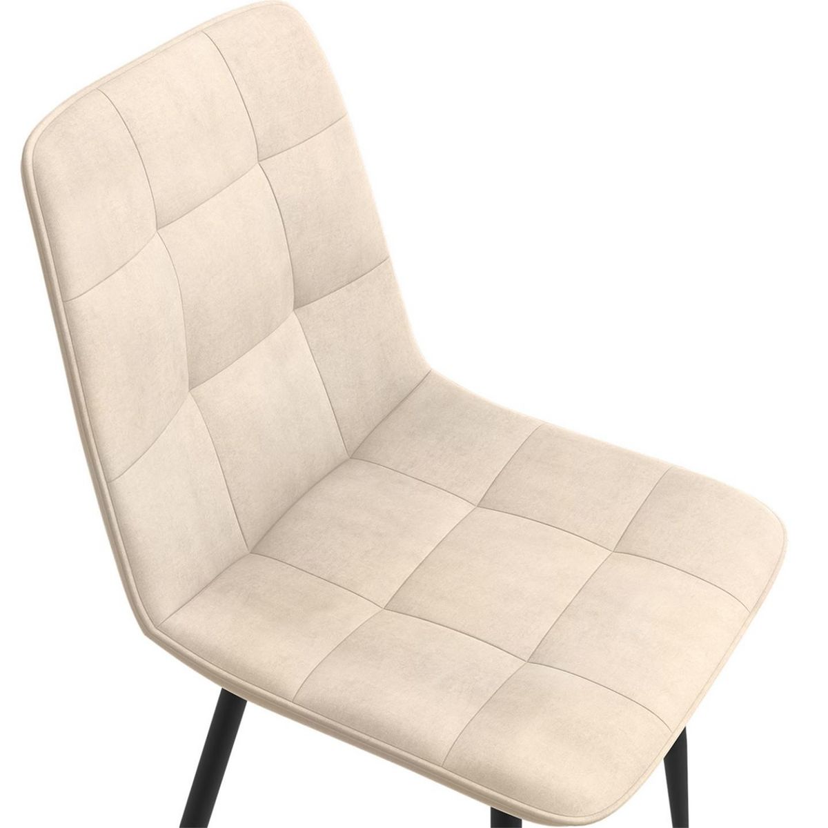 ID MARKET Lot de 6 chaises MILA en velours gris foncé, gris clair, beige, noir et patchworks noir, gris et blanc x2 pour salle à manger