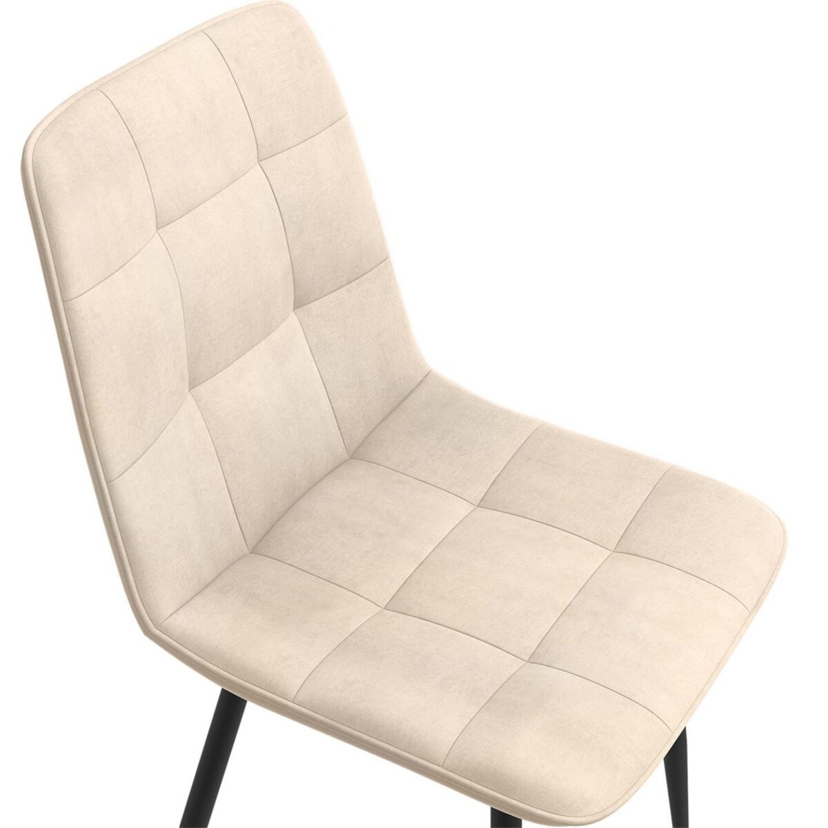 ID MARKET Lot de 6 chaises MILA en velours gris foncé, gris clair, beige, noir et patchworks noir, gris et blanc x2 pour salle à manger