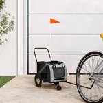 VIDAXL Remorque de velo pour animaux de compagnie gris et noir