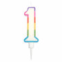 Voir la diapositive 1 : Paris Prix Bougie d'Anniversaire  Chiffre 1  10cm Multicolore