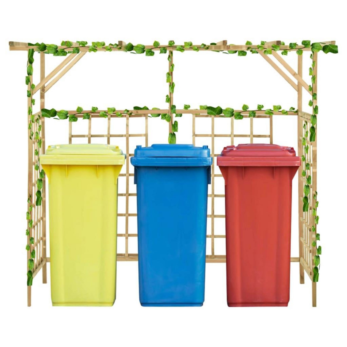 VIDAXL Pergola de jardin pour poubelles triples Bois de pin impregne